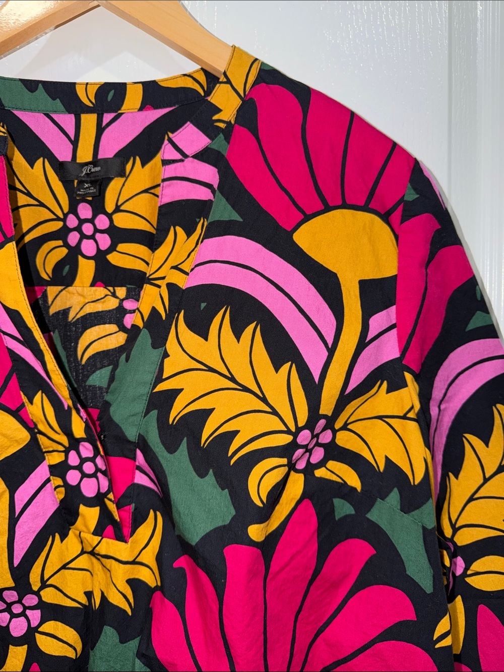 J. Crew V-neck cotton poplin top in Ratti grandi fiori print size XLarge floral - Picture 4 of 6